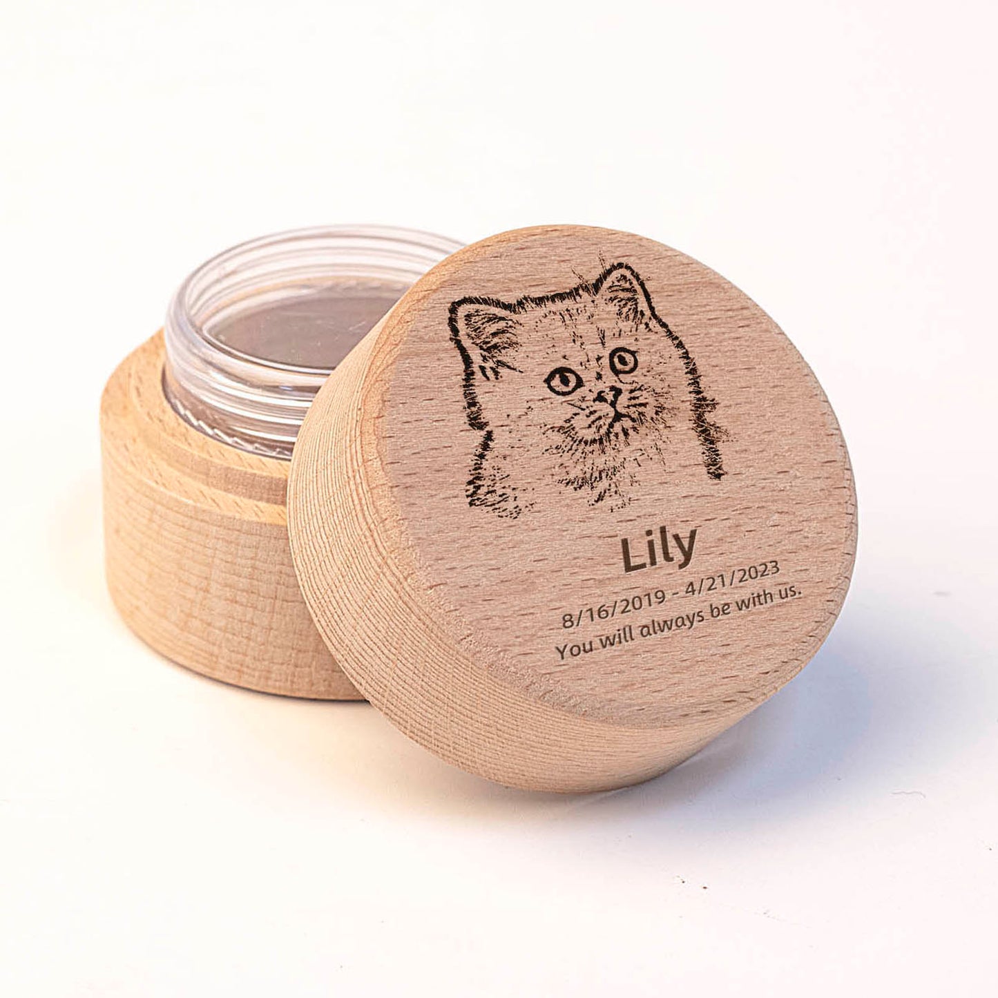Custom Name Pet Teeth Box Personalized Urn Cat Dog Hair Photo Memorial Ashes Urn Box