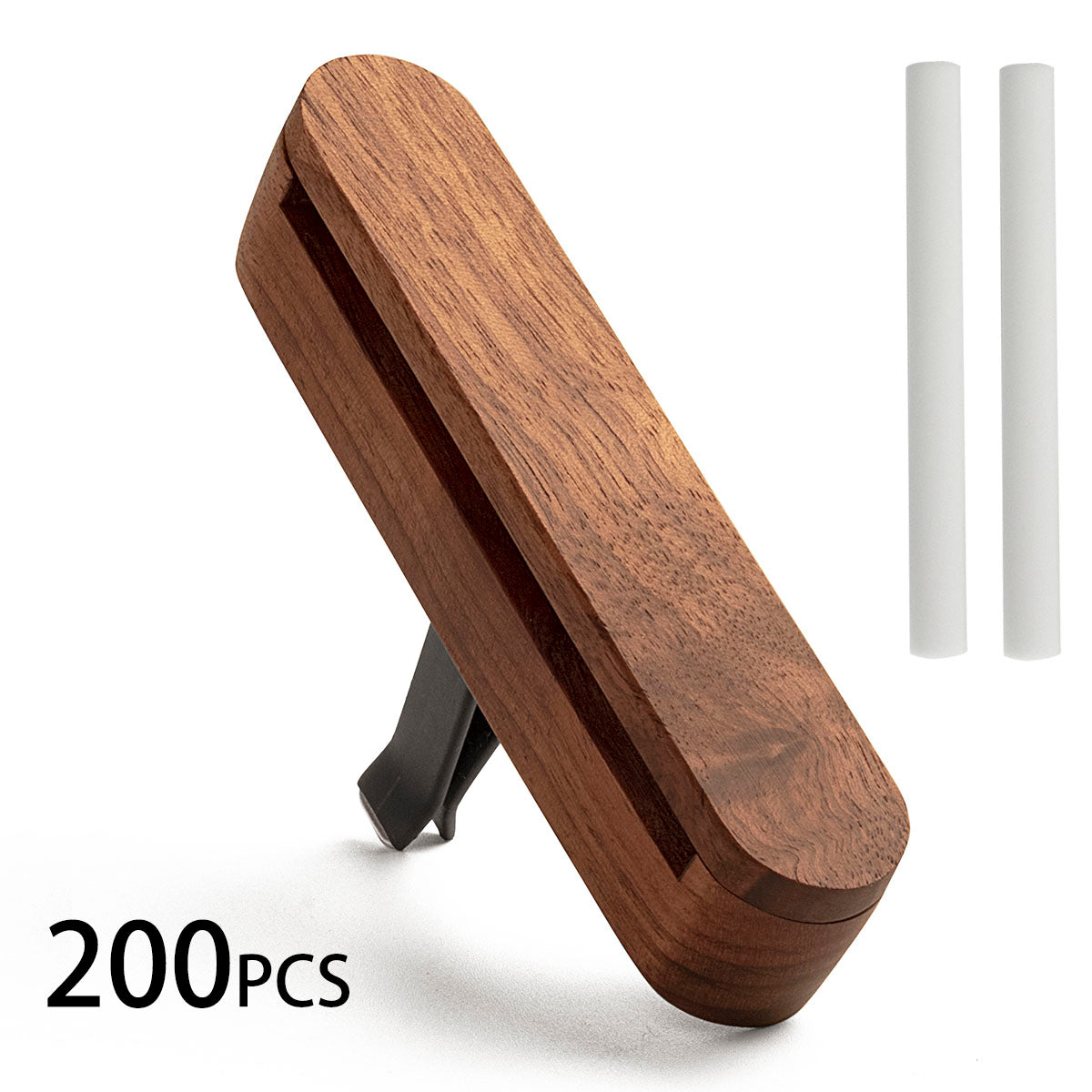 iwoohome アロマディフューザー 車用 クリップ 天然ウッド使用 車 芳香剤 容器 アロマストーン ティンバーカーディフューザー 2本