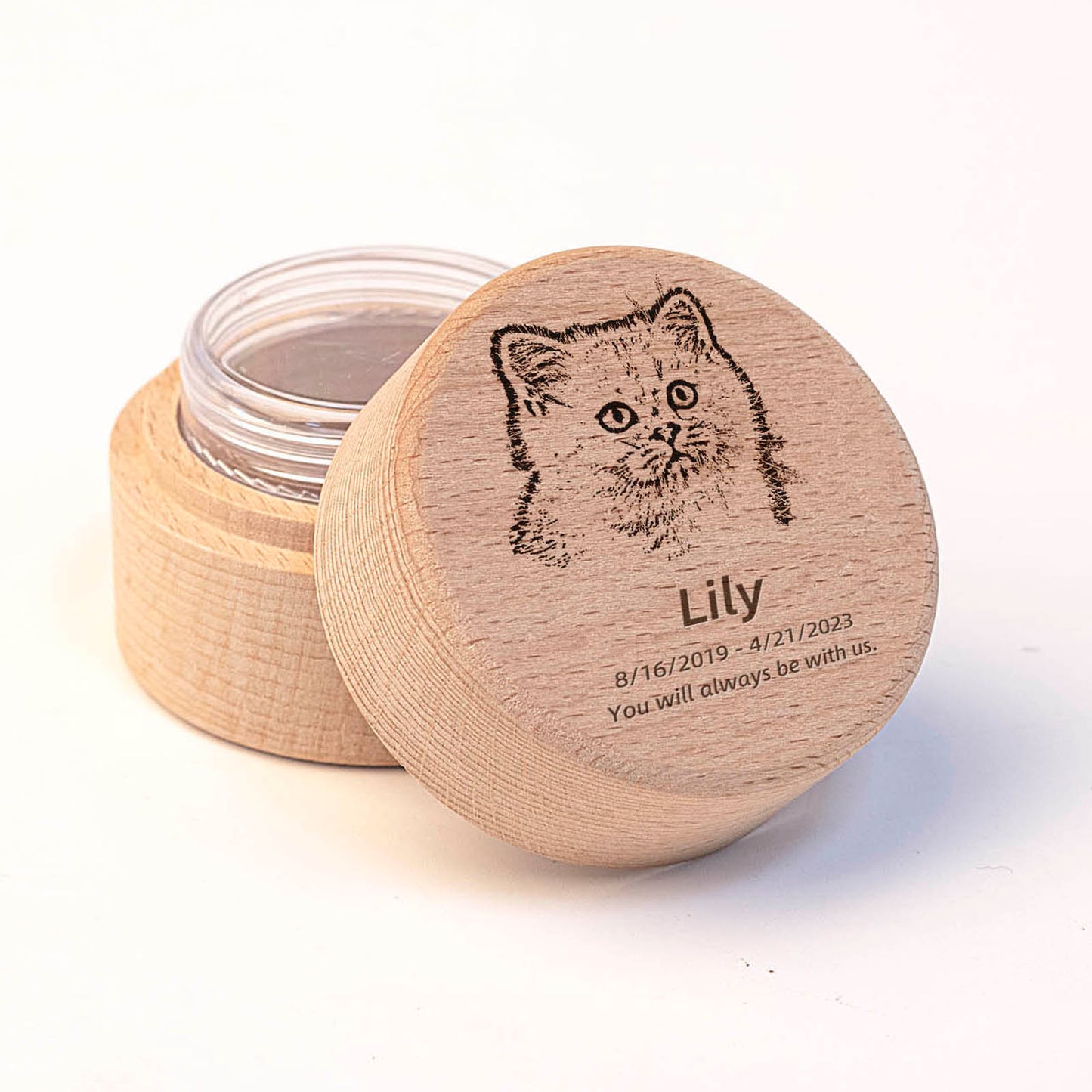 Custom Name Pet Teeth Box Personalized Urn Cat Dog Hair  Photo Memorial Ashes Urn Box