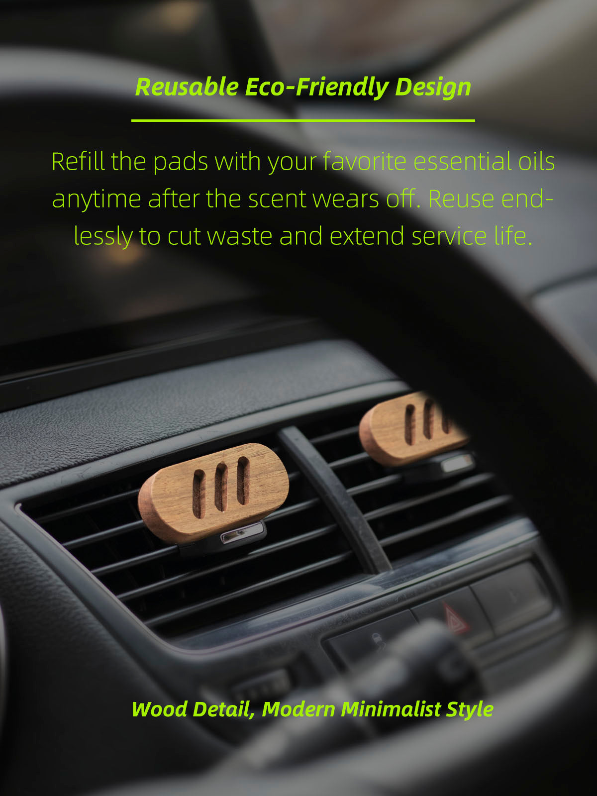 Walnut Wood Car Vent Diffuser 2PCS — Use Your Scent