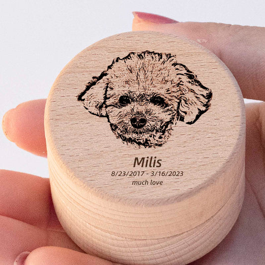 Custom Name Pet Teeth Box Personalized Urn Cat Dog Hair  Photo Memorial Ashes Urn Box