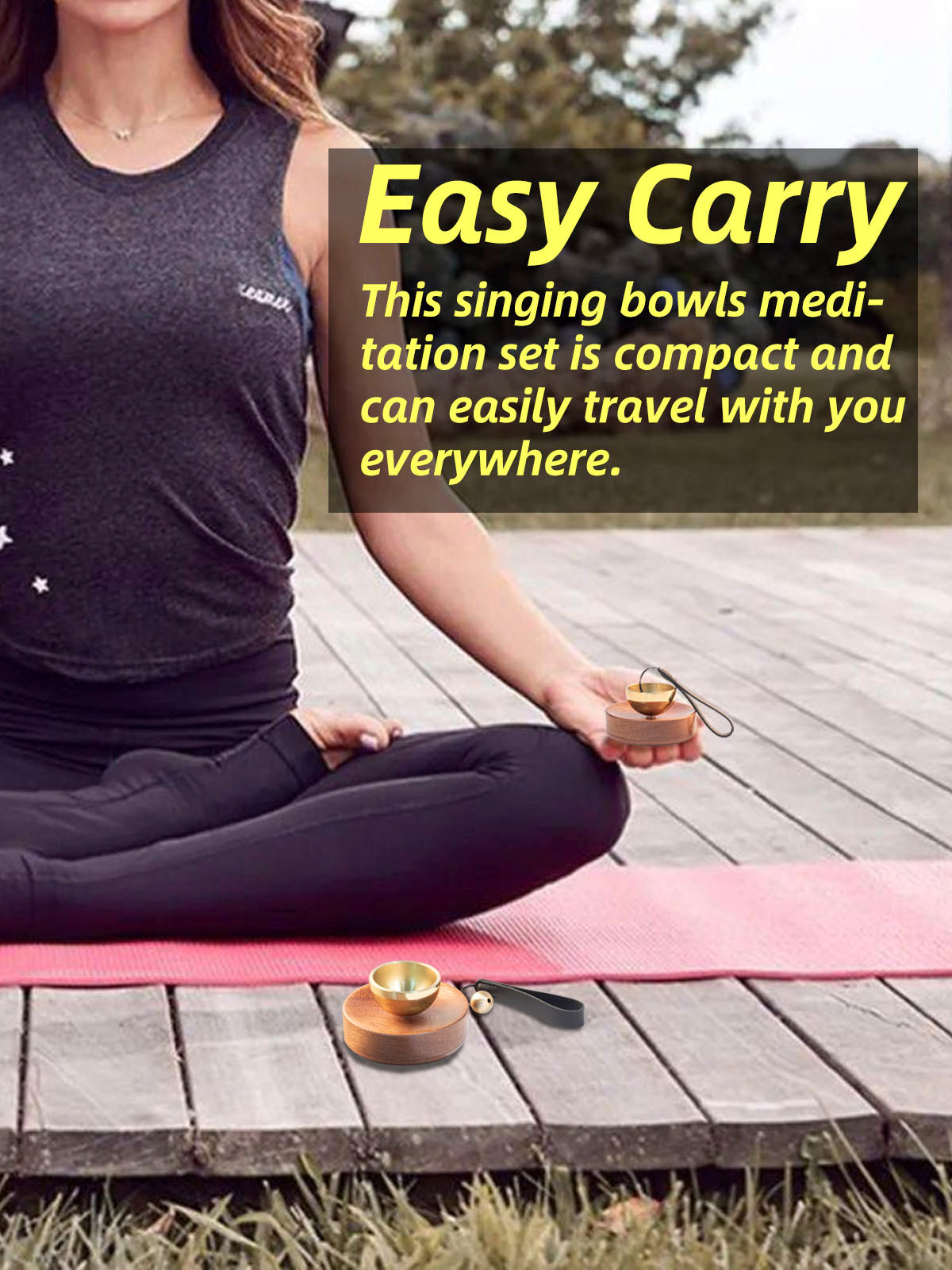 Portable Mini Singing Bowl Set | Beautiful sound and look | Little Tibetan Singing Bowl Set | Easy To Play | Chakra therapy, hand beaten | Creates Beautiful Sound for Healing, Meditation & Relaxation