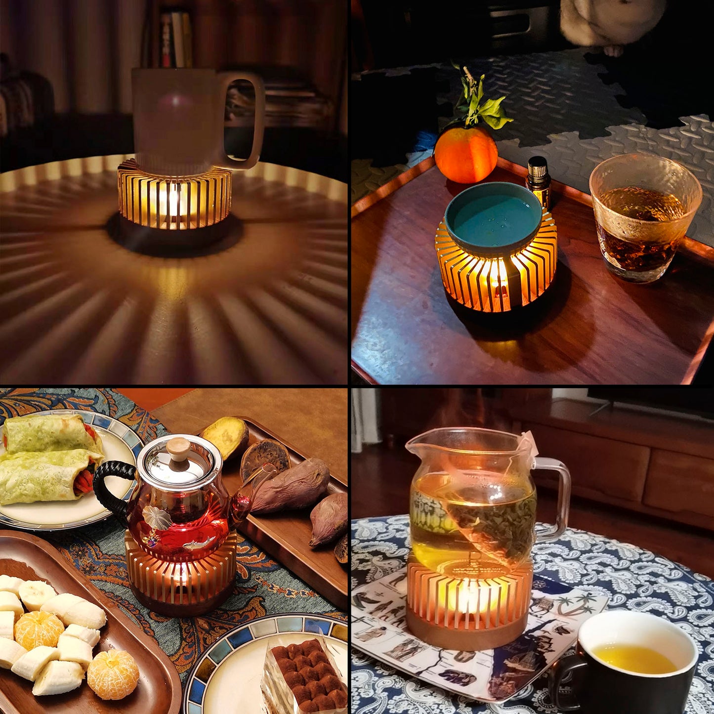 Candle tea warmer | Teapot and Food Warmer | A candlelit warmer to keep your tea toasty.